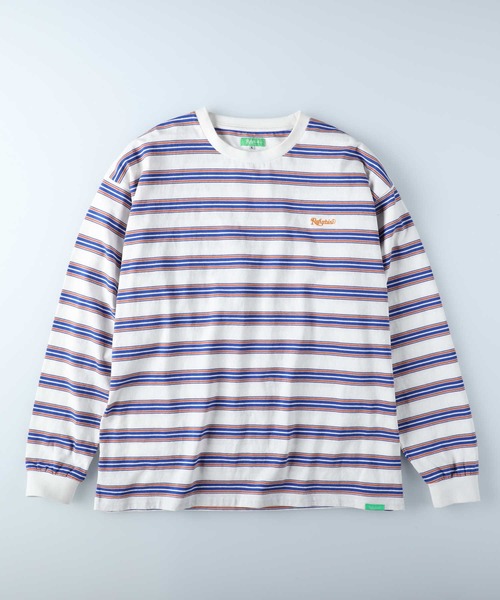 Refurbish（リファービッシュ）の「【Refurbish】マルチボーダーロンＴ（Tシャツ/カットソー・メンズ・ホワイト/ブラック/グリーン・S/M/L/XL）」の8枚目の写真