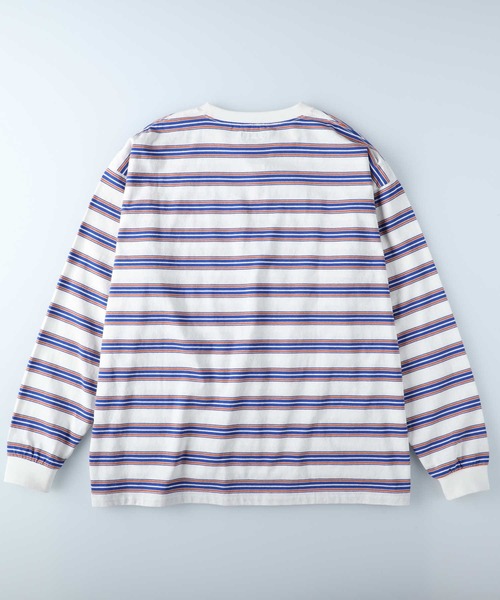 Refurbish（リファービッシュ）の「【Refurbish】マルチボーダーロンＴ（Tシャツ/カットソー・メンズ・ホワイト/ブラック/グリーン・S/M/L/XL）」の4枚目の写真