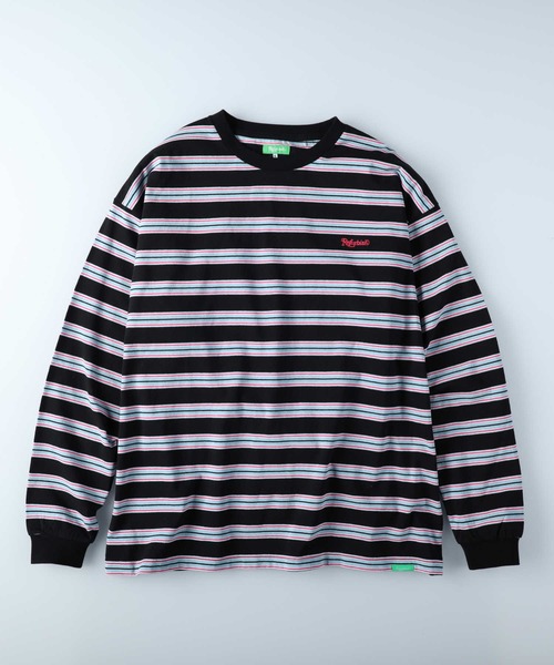 Refurbish（リファービッシュ）の「【Refurbish】マルチボーダーロンＴ（Tシャツ/カットソー・メンズ・ホワイト/ブラック/グリーン・S/M/L/XL）」の5枚目の写真