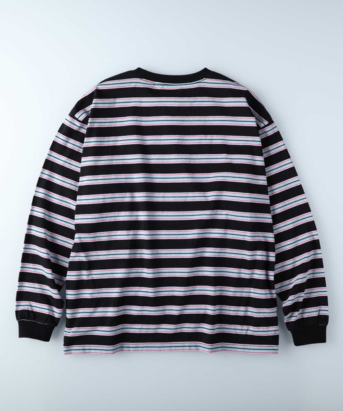 Refurbish（リファービッシュ）の「【Refurbish】マルチボーダーロンＴ（Tシャツ/カットソー・メンズ・ホワイト/ブラック/グリーン・S/M/L/XL）」の12枚目の写真