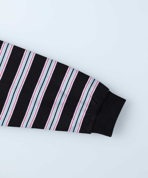 Refurbish（リファービッシュ）の「【Refurbish】マルチボーダーロンＴ（Tシャツ/カットソー・メンズ・ホワイト/ブラック/グリーン・S/M/L/XL）」の9枚目の写真