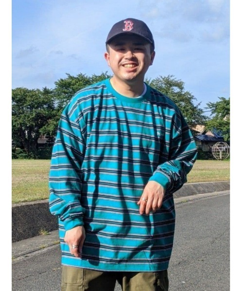 Refurbish（リファービッシュ）の「【Refurbish】マルチボーダーロンＴ（Tシャツ/カットソー・メンズ・ホワイト/ブラック/グリーン・S/M/L/XL）」の16枚目の写真