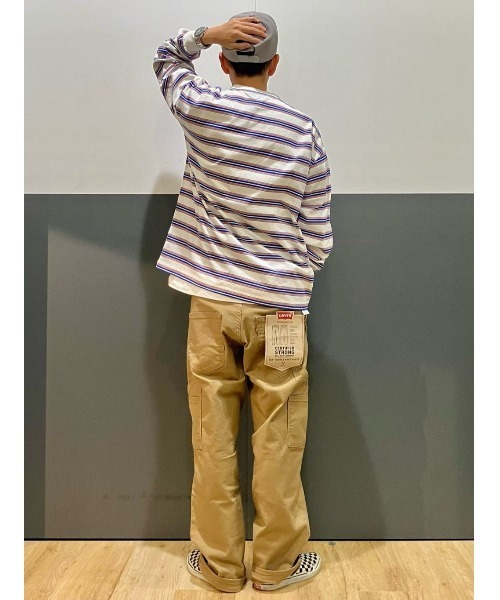 Refurbish（リファービッシュ）の「【Refurbish】マルチボーダーロンＴ（Tシャツ/カットソー・メンズ・ホワイト/ブラック/グリーン・S/M/L/XL）」の13枚目の写真