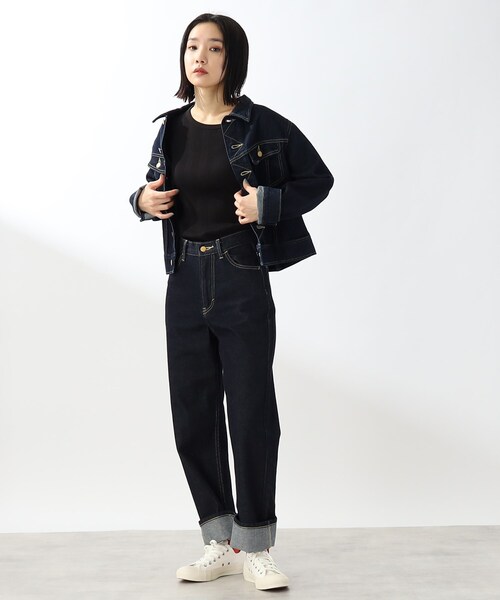 THE SHOP TK （ザ ショップ ティーケー ）の「◆【スッキリキレイ/洗える】コットンリブクルーTシャツ（Tシャツ/カットソー・レディース・ブラック/ライトベージュ/ホワイト系/ブラウン系・13/11/12）」の10枚目の写真