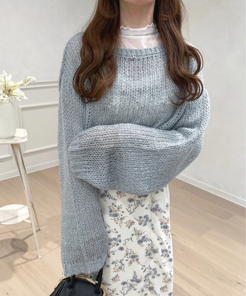 apres jour（アプレジュール）の「ラメシアーニット【ZOZOTOWN限定アイテム】（ニット/セーター・レディース・ライトブルー/オフホワイト/ピンク/ライトグレー・フリー/X-LARGE）」の3枚目の写真