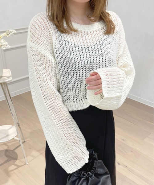 apres jour（アプレジュール）の「ラメシアーニット【ZOZOTOWN限定アイテム】（ニット/セーター・レディース・ライトブルー/オフホワイト/ピンク/ライトグレー・フリー/X-LARGE）」の15枚目の写真