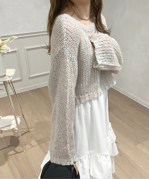 apres jour（アプレジュール）の「ラメシアーニット【ZOZOTOWN限定アイテム】（ニット/セーター・レディース・ライトブルー/オフホワイト/ピンク/ライトグレー・フリー/X-LARGE）」の22枚目の写真