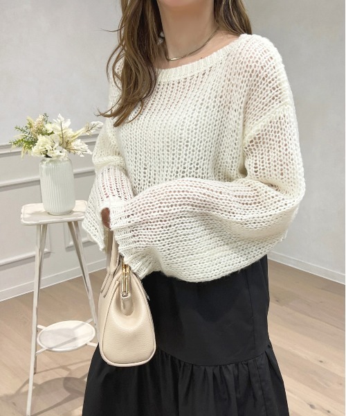 apres jour（アプレジュール）の「ラメシアーニット【ZOZOTOWN限定アイテム】（ニット/セーター・レディース・ライトブルー/オフホワイト/ピンク/ライトグレー・フリー/X-LARGE）」の6枚目の写真