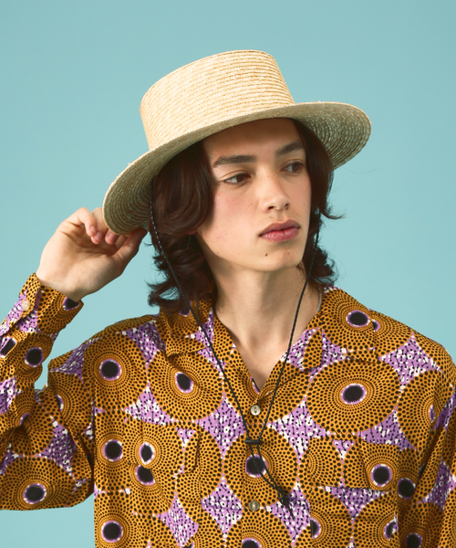 ABAHOUSE（アバハウス）の「【RUBEN/ルーベン】LONGBRIM BOATER HAT　/　ロングブリムハット（ハット・メンズ・ブラック/ベージュ・フリー）」の2枚目の写真