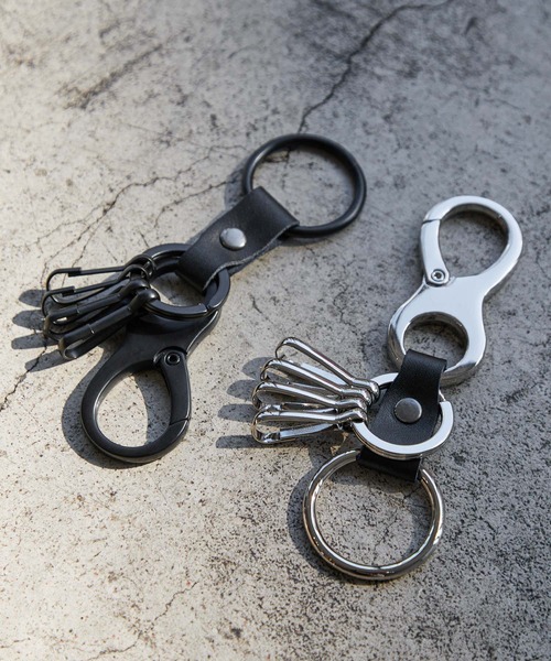 NILWAY（ニルウェイ）の「PUレザーカラビナキーホルダー（キーホルダー・メンズ・ブラック/シルバー/チャコール・FREE）」の12枚目の写真