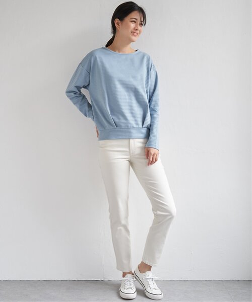 ikka（イッカ）の「リップル裾タックプルオーバー（Tシャツ/カットソー・レディース・ベージュ/オフホワイト/スカイブルー/イエロー・M/S/L）」の8枚目の写真