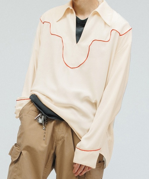 M TO R（ムウトアール）の「［BLOUSE］WESTERN MOOD SHIRTS（シャツ/ブラウス・レディース・ホワイト/ブラック・40/38）」の2枚目の写真