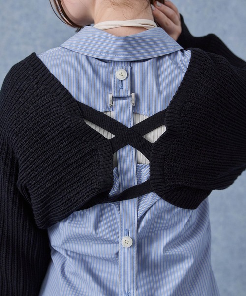 PUBLIC TOKYO(パブリックトウキョウ)の「【新潟県産】バッククロスショートニットボレロ/アームカバー(カーディガン/ボレロ・レディース・その他2/ブラック・FREE)」の18枚目の写真