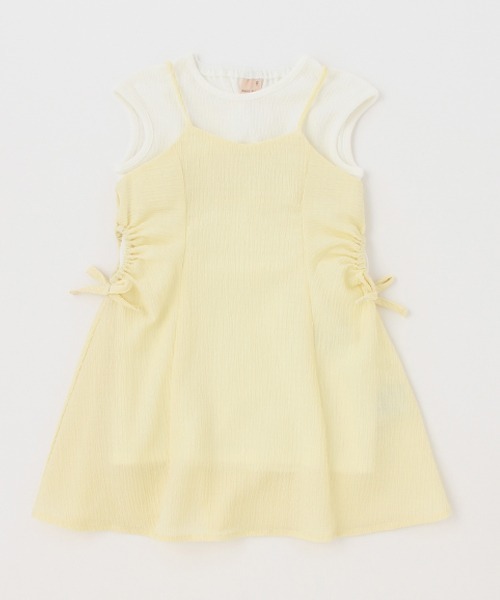 petit main（プティマイン）の「【リンク】脇カットアウトワンピセット(キッズ)（シャツワンピース・キッズ・クリーム/ターコイズブルー・130cm/100cm/80ｃｍ/90cm/110cm/120cm）」の7枚目の写真