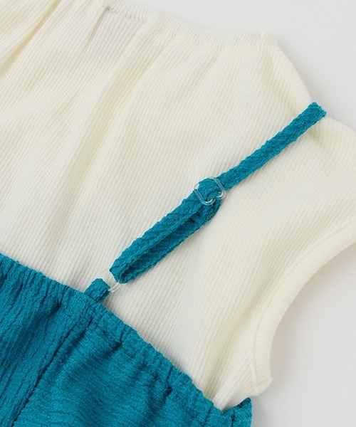 petit main（プティマイン）の「【リンク】脇カットアウトワンピセット(キッズ)（シャツワンピース・キッズ・クリーム/ターコイズブルー・130cm/100cm/80ｃｍ/90cm/110cm/120cm）」の14枚目の写真