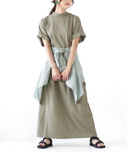 zootie(ズーティー)の「【汗が染みないロングワンピ】 汗しみない TEEワンピース 汗染み防止(ワンピース・レディース・アイボリー/オフホワイト/ブラック/ダークグリーン/ダークブラウン/ネイビー/ライトカーキ/杢グレー/パープル系その他/ラベンダー/モカ/ブルー系その他2/グレイッシュブルー/ミント/レッド系その他/イエロー系その他・M-L)」の10枚目の写真