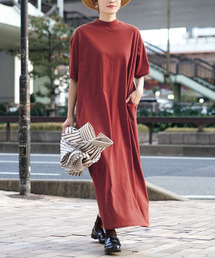 【汗が染みないロングワンピ】 汗しみない TEEワンピース 汗染み防止