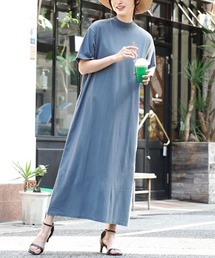 【汗が染みないロングワンピ】 汗しみない TEEワンピース 汗染み防止