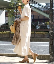 【汗が染みないロングワンピ】 汗しみない TEEワンピース 汗染み防止