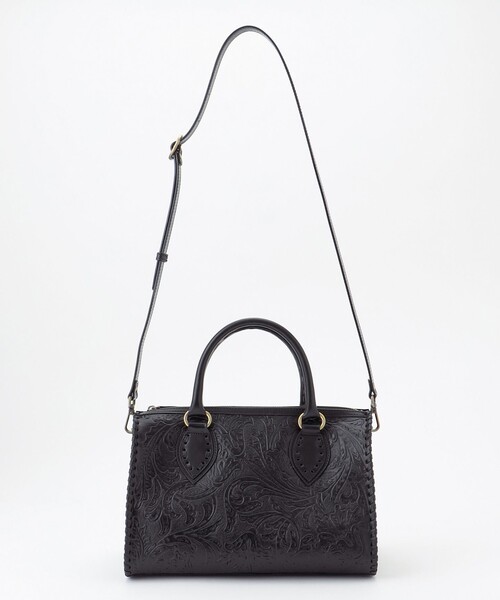 CARVING TRIBES(カービングトライブス)の「BostonBAG(ボストンバッグ・レディース・ブラック/ダークブラウン/キナリ・FREE)」の2枚目の写真