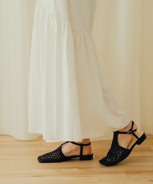 SENSE OF PLACE by URBAN RESEARCH(センスオブプレイスバイアーバンリサーチ)の「Tストラップメッシュシューズ(サンダル・レディース・アイボリー/ブラック・LARGE/MEDIUM/SMALL)」の20枚目の写真