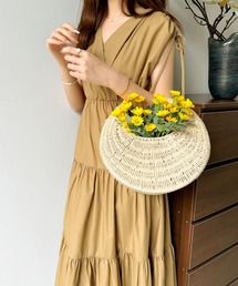 ECLIN | マキシ丈カシュクールティアードフレアワンピース(ワンピース)