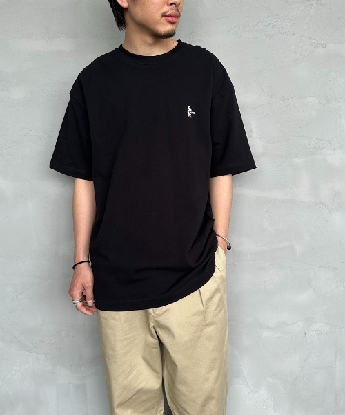 CHUMS（チャムス）の「[CHUMS/チャムス] ブービーロゴ刺繍 オーバーサイズ鹿の子Tシャツ（Tシャツ/カットソー・レディース・エメラルドブルー/ホワイト/ブラック・L/M/XL）」の22枚目の写真
