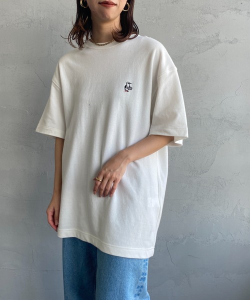 CHUMS（チャムス）の「[CHUMS/チャムス] ブービーロゴ刺繍 オーバーサイズ鹿の子Tシャツ（Tシャツ/カットソー・レディース・エメラルドブルー/ホワイト/ブラック・L/M/XL）」の12枚目の写真
