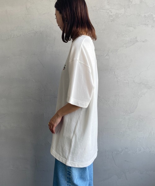 CHUMS（チャムス）の「[CHUMS/チャムス] ブービーロゴ刺繍 オーバーサイズ鹿の子Tシャツ（Tシャツ/カットソー・レディース・エメラルドブルー/ホワイト/ブラック・L/M/XL）」の6枚目の写真