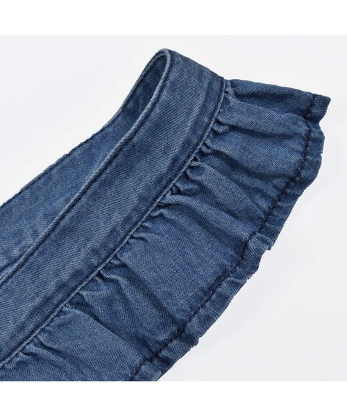 Noeil aime BeBe(ノイユエイムベベ)の「Noeil aime BeBe/肩紐フリルデニムショートサロペット(90~130cm)(つなぎ/オールインワン・キッズ・ブルー・100/120/130/110/90)」の14枚目の写真