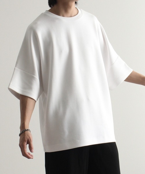 Art re A select(アトリエセレクト)の「クールシルキータッチ ポンチ半袖オーバーサイズドルマンTシャツ/接触冷感(Tシャツ/カットソー・メンズ・ライトグレー/ブラック/ライトブルー/ネイビー/ホワイト/グリーン・M/L)」の2枚目の写真