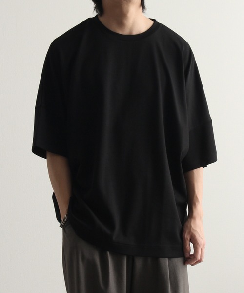 Art re A select(アトリエセレクト)の「クールシルキータッチ ポンチ半袖オーバーサイズドルマンTシャツ/接触冷感(Tシャツ/カットソー・メンズ・ライトグレー/ブラック/ライトブルー/ネイビー/ホワイト/グリーン・M/L)」の3枚目の写真