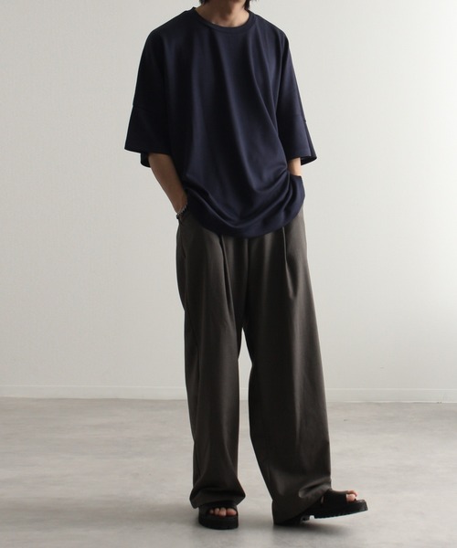 Art re A select(アトリエセレクト)の「クールシルキータッチ ポンチ半袖オーバーサイズドルマンTシャツ/接触冷感(Tシャツ/カットソー・メンズ・ライトグレー/ブラック/ライトブルー/ネイビー/ホワイト/グリーン・M/L)」の19枚目の写真