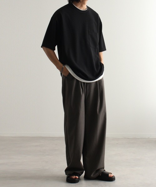 Art re A select(アトリエセレクト)の「クールシルキータッチ ポンチ半袖オーバーサイズドルマンTシャツ/接触冷感(Tシャツ/カットソー・メンズ・ライトグレー/ブラック/ライトブルー/ネイビー/ホワイト/グリーン・M/L)」の11枚目の写真