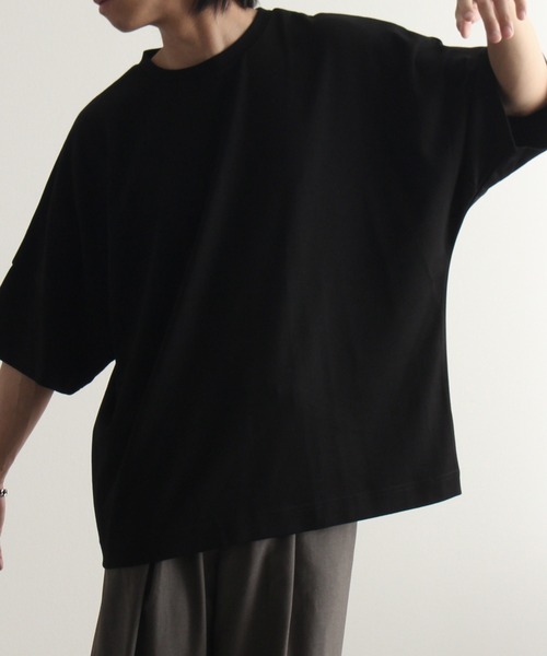 Art re A select(アトリエセレクト)の「クールシルキータッチ ポンチ半袖オーバーサイズドルマンTシャツ/接触冷感(Tシャツ/カットソー・メンズ・ライトグレー/ブラック/ライトブルー/ネイビー/ホワイト/グリーン・M/L)」の22枚目の写真