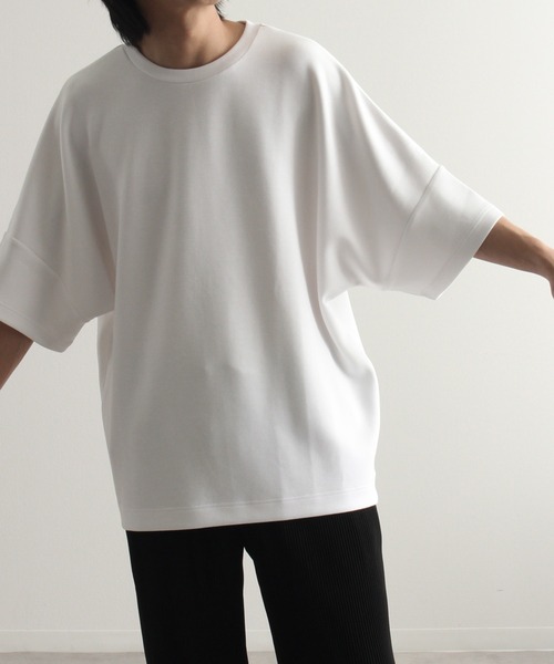 Art re A select(アトリエセレクト)の「クールシルキータッチ ポンチ半袖オーバーサイズドルマンTシャツ/接触冷感(Tシャツ/カットソー・メンズ・ライトグレー/ブラック/ライトブルー/ネイビー/ホワイト/グリーン・M/L)」の18枚目の写真