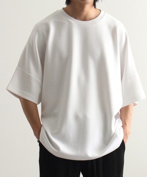 Art re A select(アトリエセレクト)の「クールシルキータッチ ポンチ半袖オーバーサイズドルマンTシャツ/接触冷感(Tシャツ/カットソー・メンズ・ライトグレー/ブラック/ライトブルー/ネイビー/ホワイト/グリーン・M/L)」の7枚目の写真
