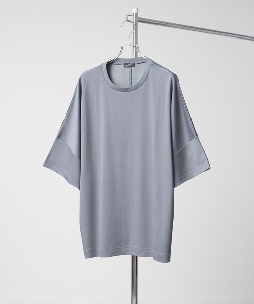 Art re A select(アトリエセレクト)の「クールシルキータッチ ポンチ半袖オーバーサイズドルマンTシャツ/接触冷感(Tシャツ/カットソー・メンズ・ライトグレー/ブラック/ライトブルー/ネイビー/ホワイト/グリーン・M/L)」の16枚目の写真