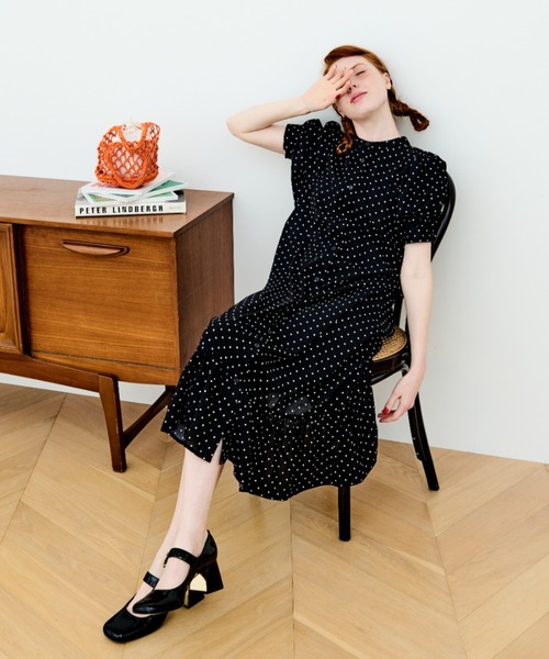 MERLOT（メルロー）の「パフスリティアードワンピース（ワンピース・レディース・ストライプ/ドット・FREE）」の18枚目の写真