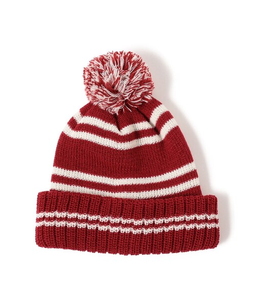 BEAMS BOY(ビームスボーイ)の「INFIELDER DESIGN × BEAMS BOY / 別注 ボーダー ポンポン キャップ(ニットキャップ/ビーニー・レディース・ブラウン/ブルー/レッド・ONE SIZE)」の16枚目の写真