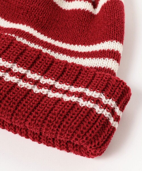 BEAMS BOY(ビームスボーイ)の「INFIELDER DESIGN × BEAMS BOY / 別注 ボーダー ポンポン キャップ(ニットキャップ/ビーニー・レディース・ブラウン/ブルー/レッド・ONE SIZE)」の17枚目の写真