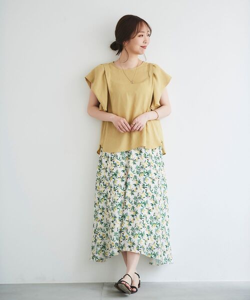 le.coeur blanc（ルクールブラン）の「レモンプリントフレアスカート（スカート・レディース・ホワイト系その他/ブルー系その他3・38）」の8枚目の写真