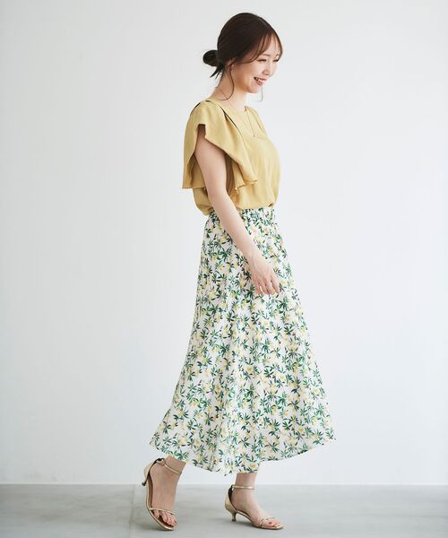 le.coeur blanc（ルクールブラン）の「レモンプリントフレアスカート（スカート・レディース・ホワイト系その他/ブルー系その他3・38）」の9枚目の写真