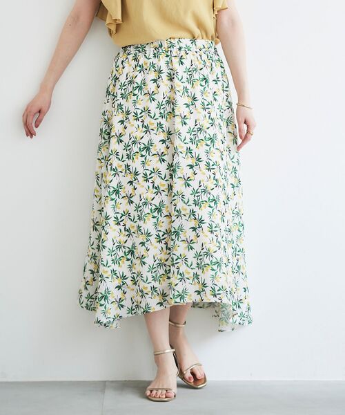 le.coeur blanc（ルクールブラン）の「レモンプリントフレアスカート（スカート・レディース・ホワイト系その他/ブルー系その他3・38）」の10枚目の写真