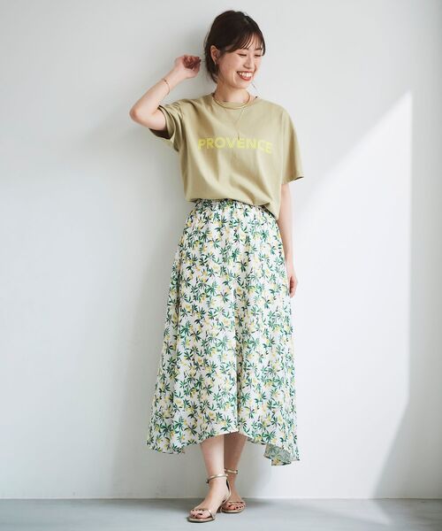 le.coeur blanc（ルクールブラン）の「レモンプリントフレアスカート（スカート・レディース・ホワイト系その他/ブルー系その他3・38）」の14枚目の写真