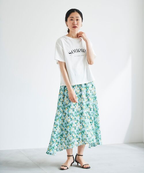 le.coeur blanc（ルクールブラン）の「レモンプリントフレアスカート（スカート・レディース・ホワイト系その他/ブルー系その他3・38）」の20枚目の写真