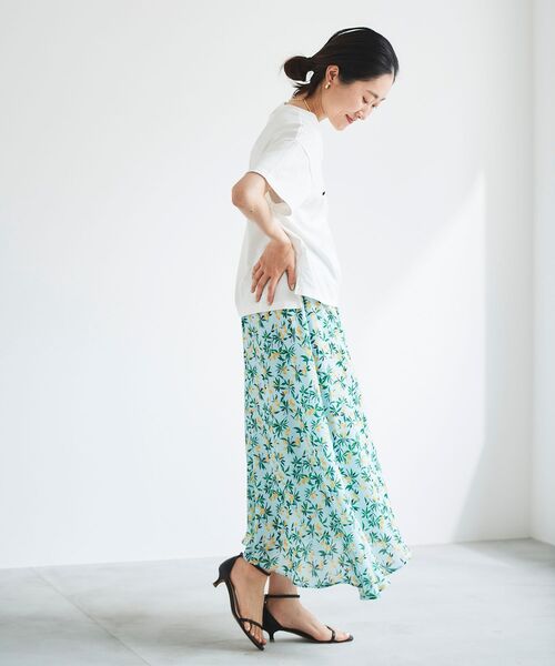 le.coeur blanc（ルクールブラン）の「レモンプリントフレアスカート（スカート・レディース・ホワイト系その他/ブルー系その他3・38）」の21枚目の写真