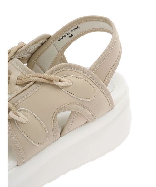 Green Parks(グリーンパークス)の「・LENA メッシュ厚底サンダル(サンダル・レディース・ベージュ/ブラック・L/LL/S/M)」の14枚目の写真