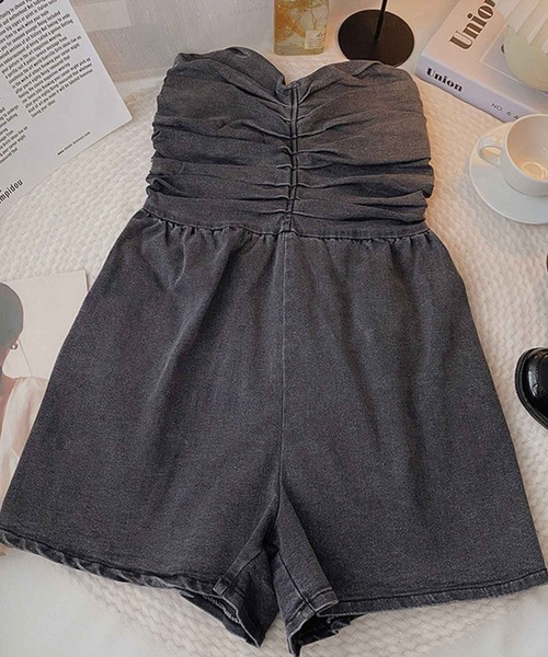 SPIGA（スピーガ）の「ﾃﾞﾆﾑﾍﾞｱｼｮｰﾄｵｰﾙｲﾝﾜﾝ（つなぎ/オールインワン・レディース・ブラック/ブルー・FREE）」の13枚目の写真