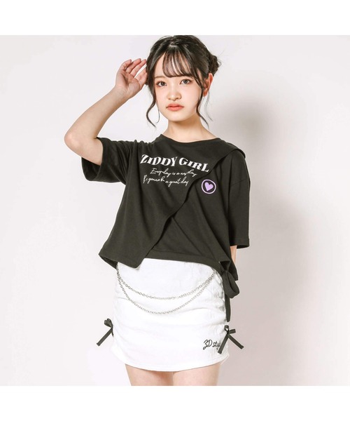 ZIDDY（ジディ）の「ZIDDY/切り替えロゴTシャツ(130~160cm)（Tシャツ/カットソー・キッズ・ホワイト/ブラック・150/140/160/130）」の9枚目の写真